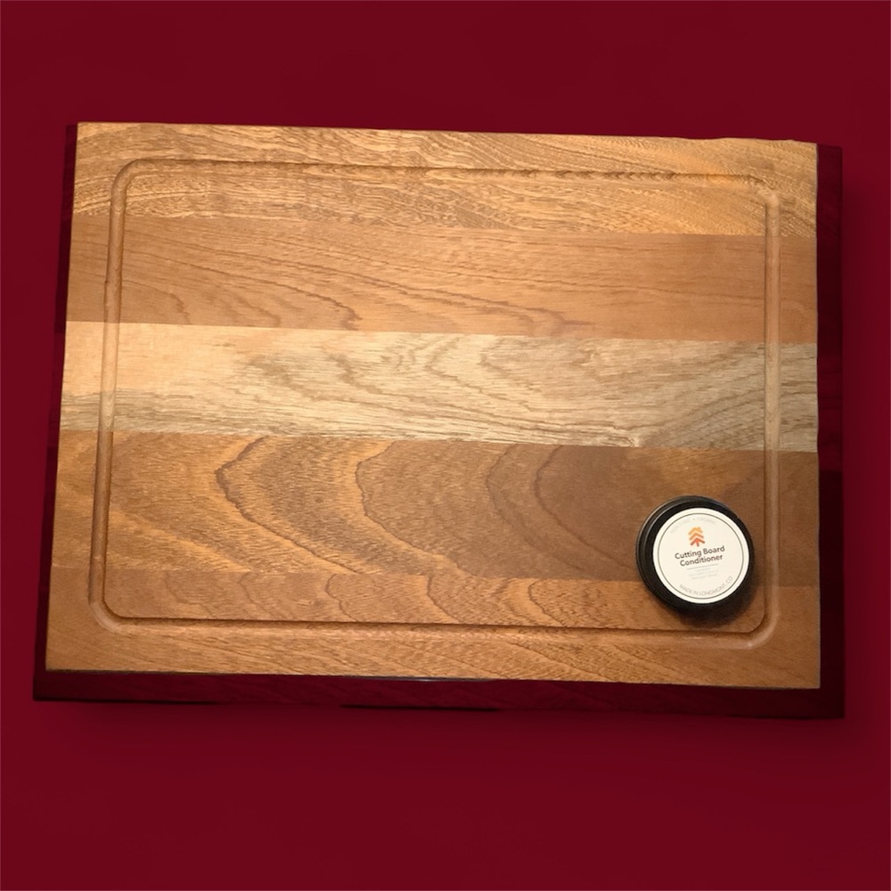 Teak Double Sided Professional Carving Board With Juice Canal, Conditioner. NEW